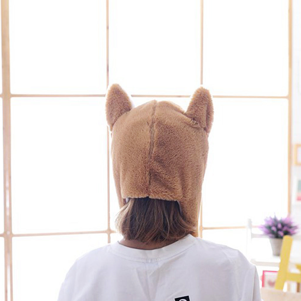 Lovely Plush Corgi Pinching Dog Ear Hat Can Move Birthday Holiday Cap Fancy Dress Toy Gifts