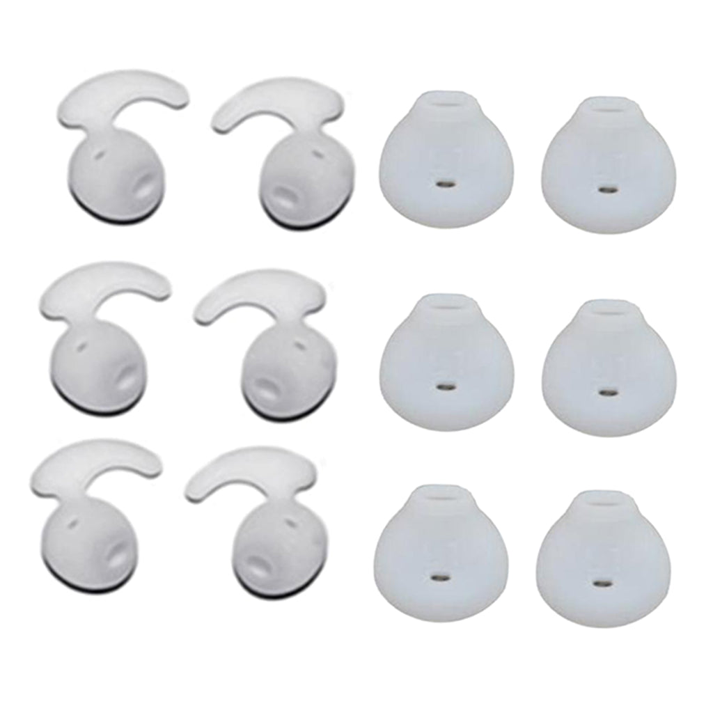 6 Pairs Silicone Gel Earbuds Eartips Caps For Samsung Galaxy S6 S7 White