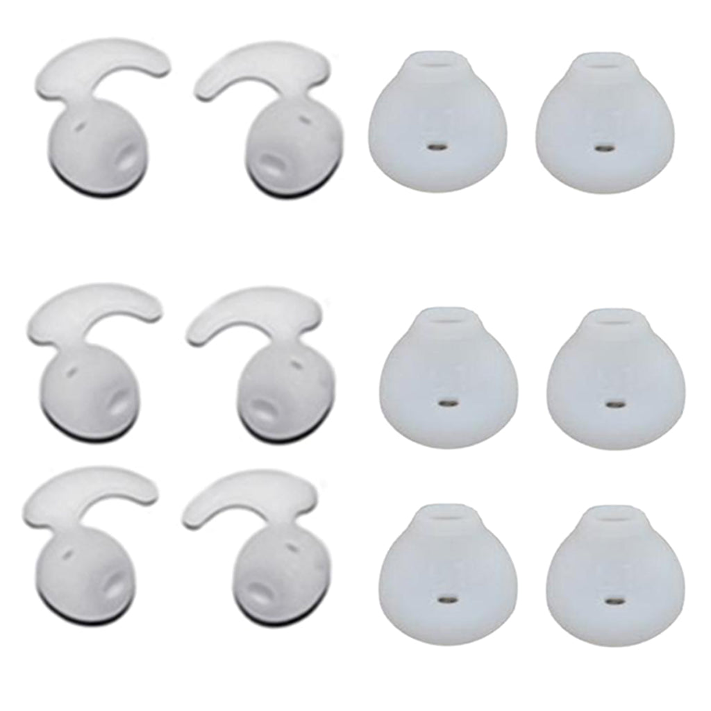 6 Pairs Silicone Gel Earbuds Eartips Caps For Samsung Galaxy S6 S7 White