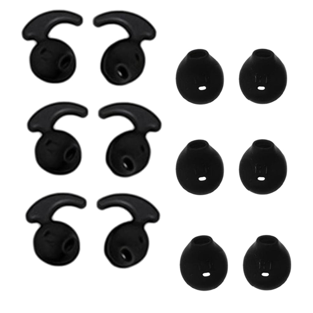 6 Pairs Silicone Gel Earbuds Eartips Caps For Samsung Galaxy S6 S7 Black