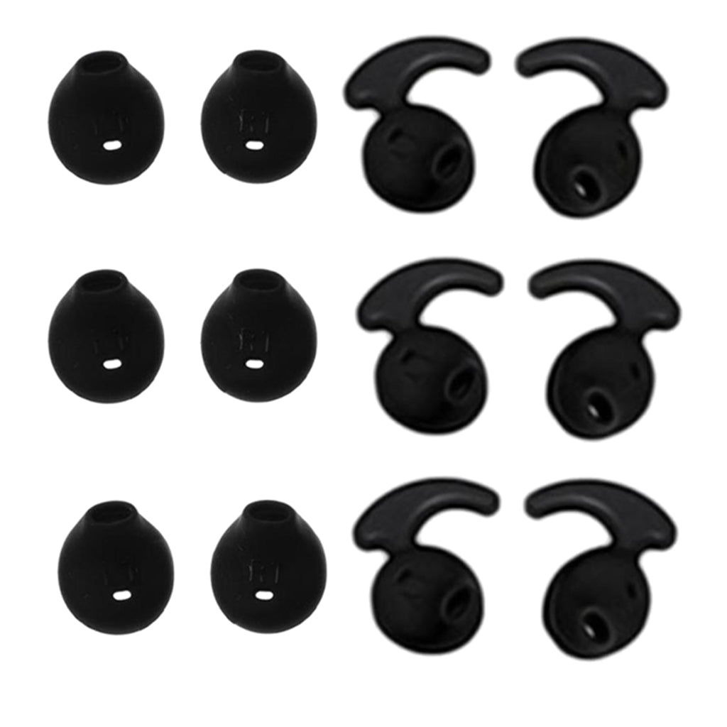 6 Pairs Silicone Gel Earbuds Eartips Caps For Samsung Galaxy S6 S7 Black