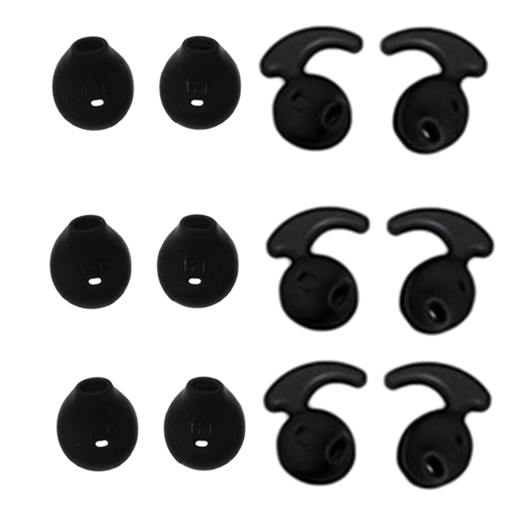 6 Pairs Silicone Gel Earbuds Eartips Caps For Samsung Galaxy S6 S7 Black