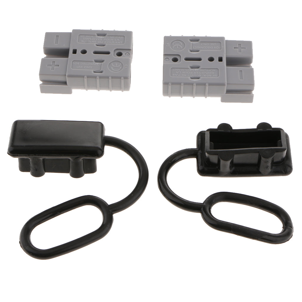 Battery Quick Connect Wire Harness Plug Kit 50A 6-10 AWG Battery Cable Quick Connect Disconnect Plug for Winch Trailer Auto Car,2 Pcs,Grey