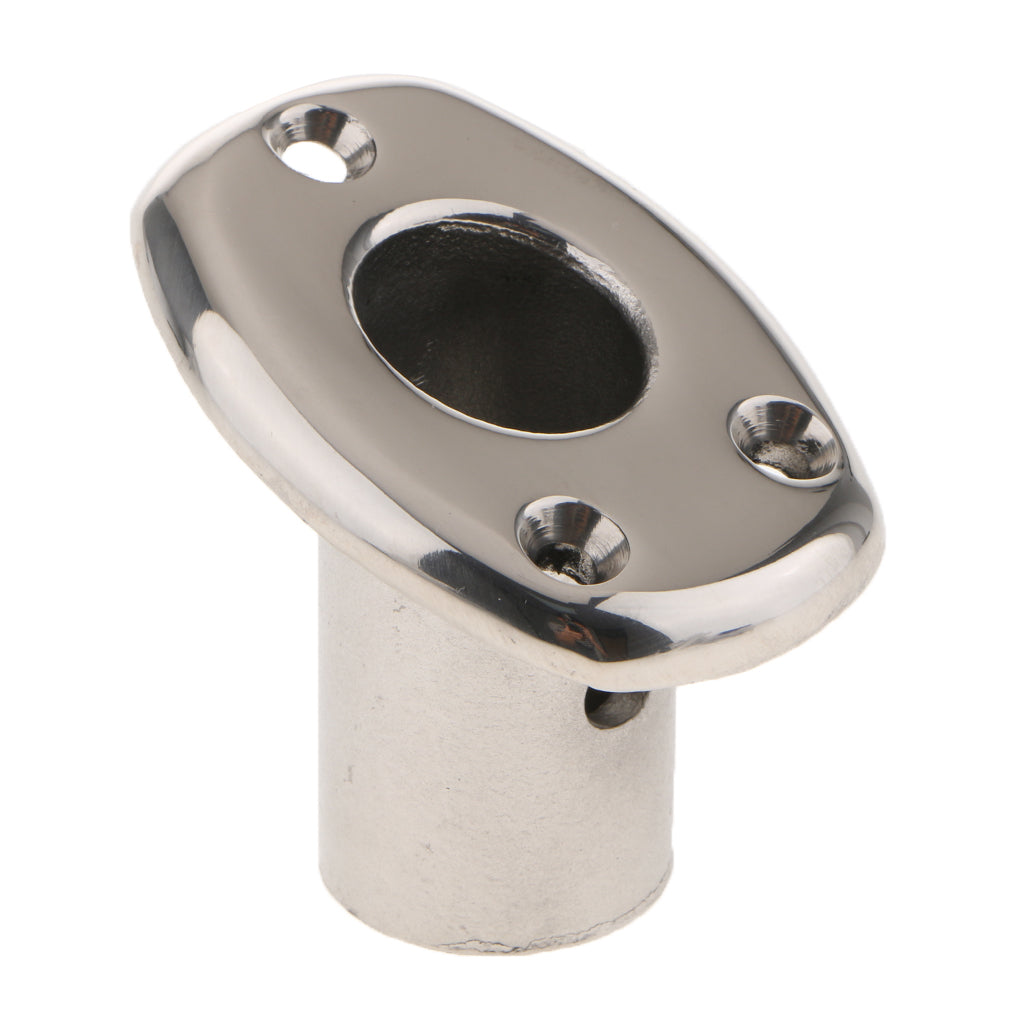 30 Degree Boat Deck Handrail Rail Irregular Hexagon Base 316 Stainless Steel for 7/8 inch Tube Solid Flag Pole Holder