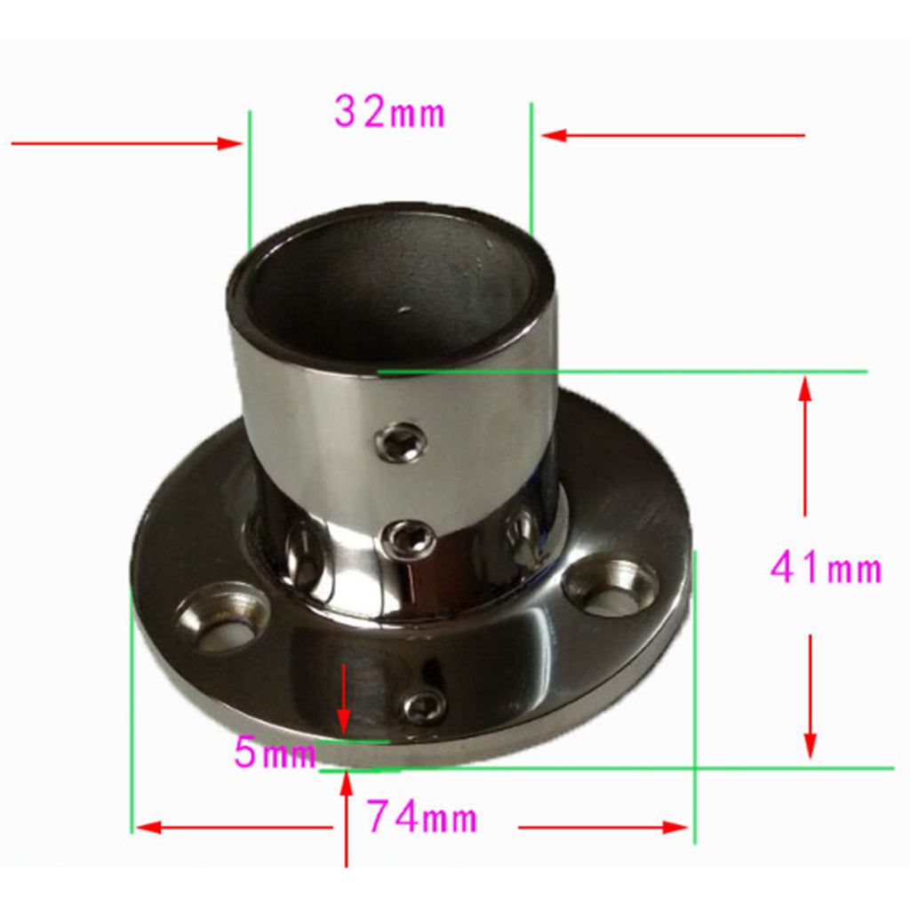 316 Stainless Steel 90 Degree Marine Boat Hand Rail Fitting 1-1/4 Inch 32mm