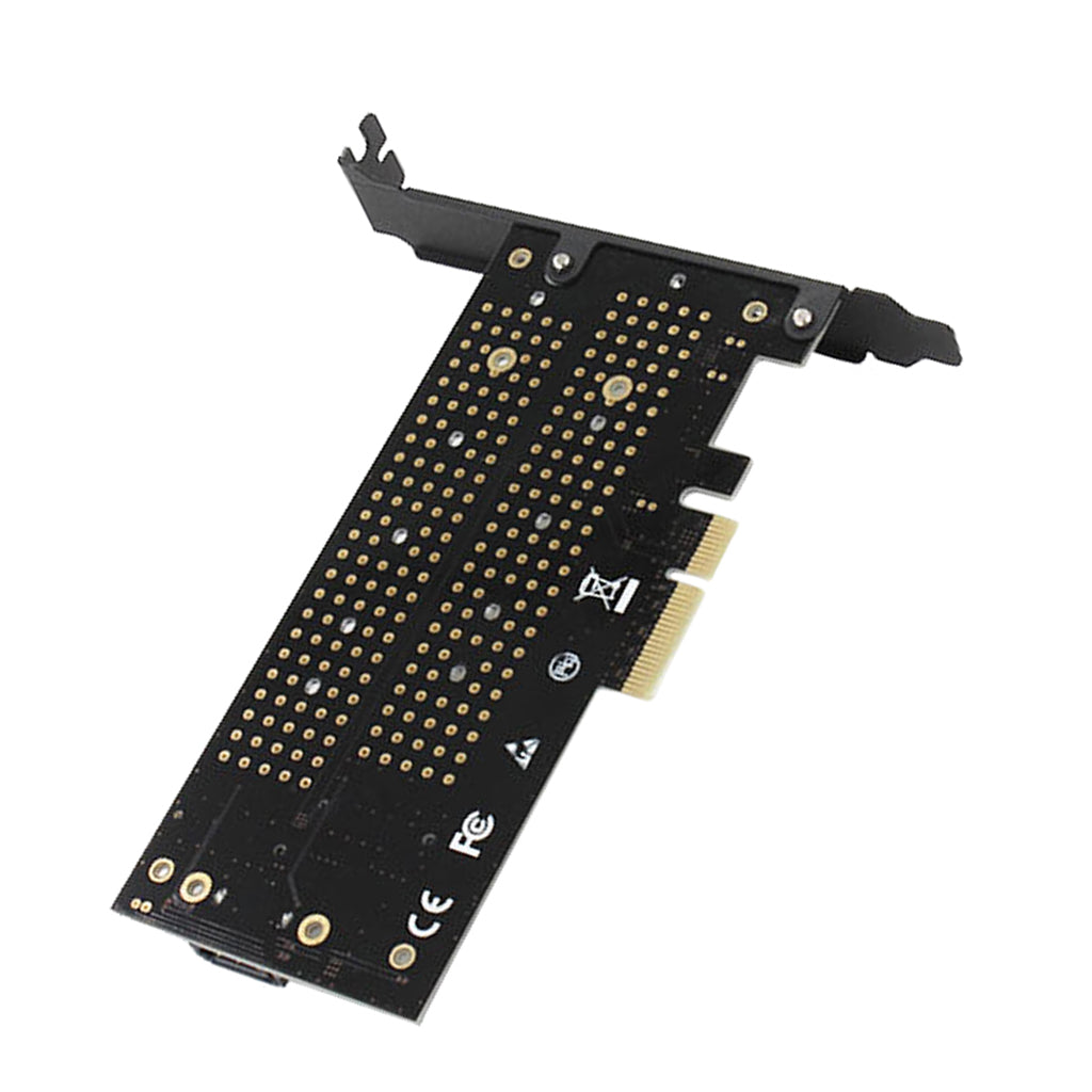 Dual M.2 PCIe Adapter NVME M Key or SATA B Key to PCI-e x4 Expansion Card Support 22110 2280 2260 2242 2230