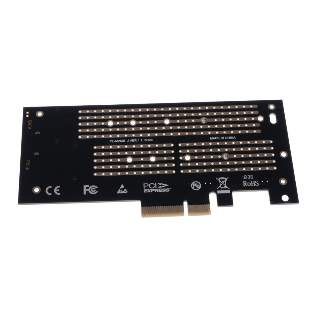 M.2 NVMe SSD NGFF to PCI-E3.0 X4 Adapter Board M Key / B Key Add On Card Support 2230/2242/2260/2280/22110