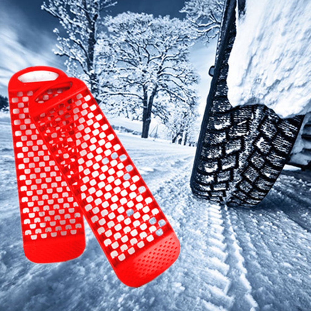 2pcs All-Weather Car Wheel Anti Skid Pads Emergency Tire Traction Mat Pad for Sand Mud Snow Ice Complex Terrain