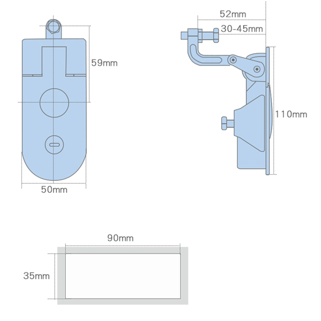 Stainless Steel Compression Latch Lock for Boat Horsebox Sealed Lever