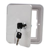 Square ELECTRIC CABLE HATCH w/ Key for RV Electric Cord RV Camper Electric Cord Cover ( White )