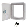 Square ELECTRIC CABLE HATCH w/ Key for RV Electric Cord RV Camper Electric Cord Cover ( White )