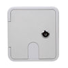 Square ELECTRIC CABLE HATCH w/ Key for RV Electric Cord RV Camper Electric Cord Cover ( White )