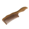 Handmade Anti-Static Natural Green Sandalwood Comb Fine Tooth with Handle