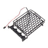 Luggage Roof Rack with 4 LED Light Bar for 1:10th RC Vehicles Rock Crawler Rally