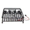 Luggage Roof Rack with 4 LED Light Bar for 1:10th RC Vehicles Rock Crawler Rally