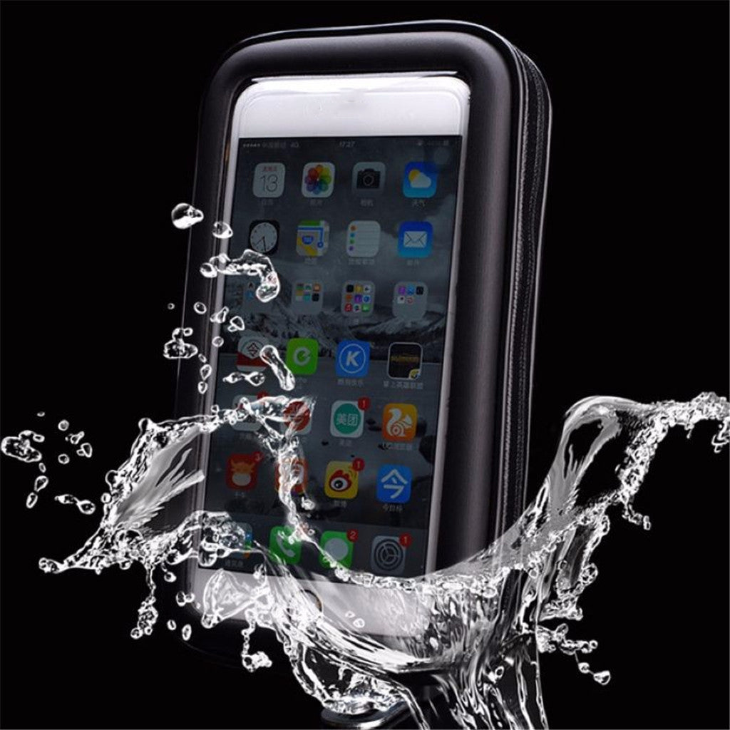 Motorcycle Waterproof Phone Case Bag With Handlebar Mount Holder Black Bag