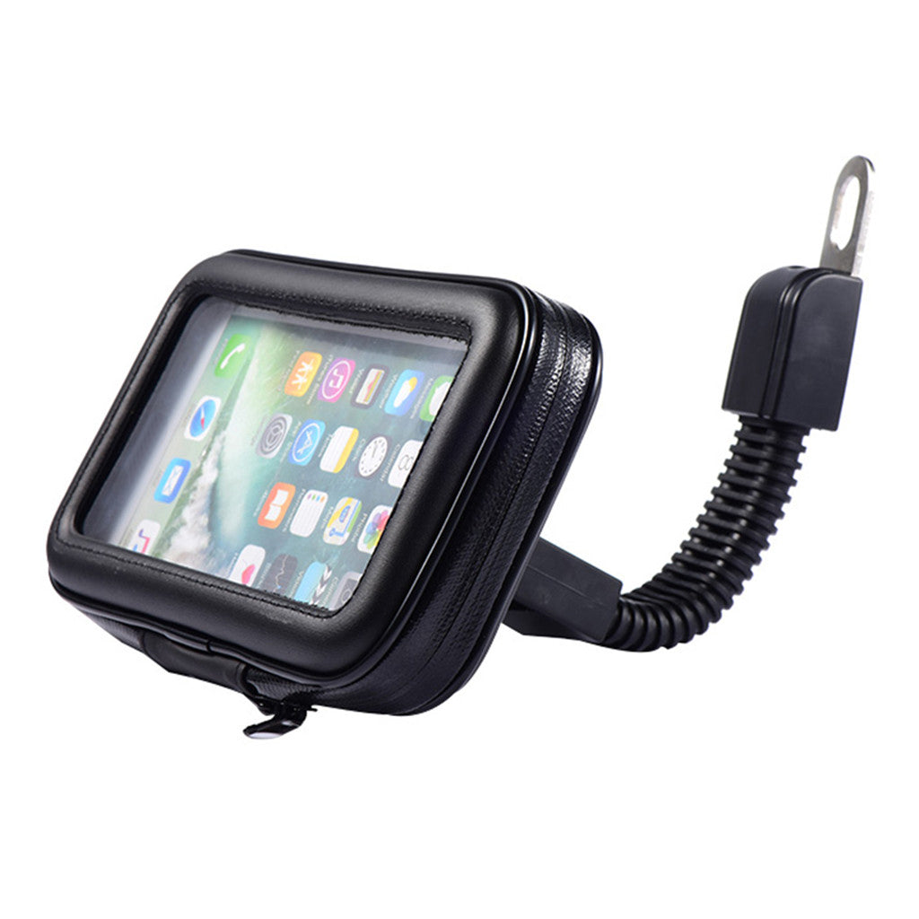 Motorcycle Waterproof Phone Case Bag With Handlebar Mount Holder Black Bag