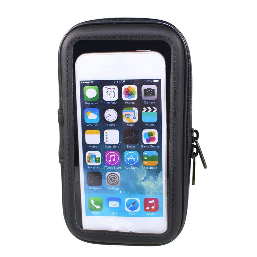 Motorcycle Waterproof Phone Case Bag With Handlebar Mount Holder Black Bag