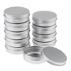 10 Empty Aluminum Tins Cans With Screw Lids Container Jar Top Round 3.5oz