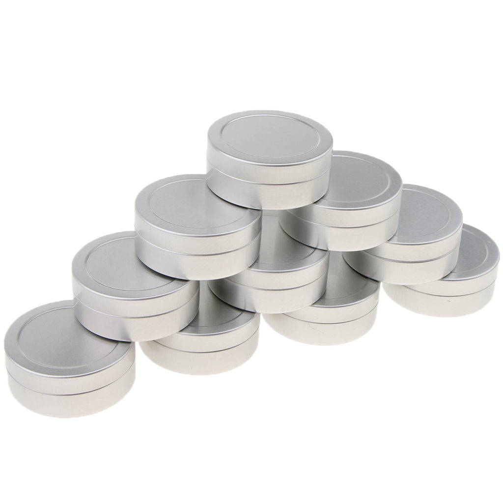 Cosmetic Tins,10pcs 25ml Aluminium Lip Balm Tin Pots Cosmetic Cream Jar Bottle Container