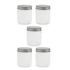 5PCS 250ML Clear Empty Refillable PET Plastic Wide Mouth Cosmetic Bottles With Aluminum Cap-Cream Lotion Holder Case Makeup Storage Contanier Facial Mask Pot Jar