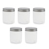 5PCS 250ML Clear Empty Refillable PET Plastic Wide Mouth Cosmetic Bottles With Aluminum Cap-Cream Lotion Holder Case Makeup Storage Contanier Facial Mask Pot Jar