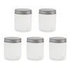 5PCS 250ML Clear Empty Refillable PET Plastic Wide Mouth Cosmetic Bottles With Aluminum Cap-Cream Lotion Holder Case Makeup Storage Contanier Facial Mask Pot Jar