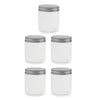 5PCS 250ML Clear Empty Refillable PET Plastic Wide Mouth Cosmetic Bottles With Aluminum Cap-Cream Lotion Holder Case Makeup Storage Contanier Facial Mask Pot Jar