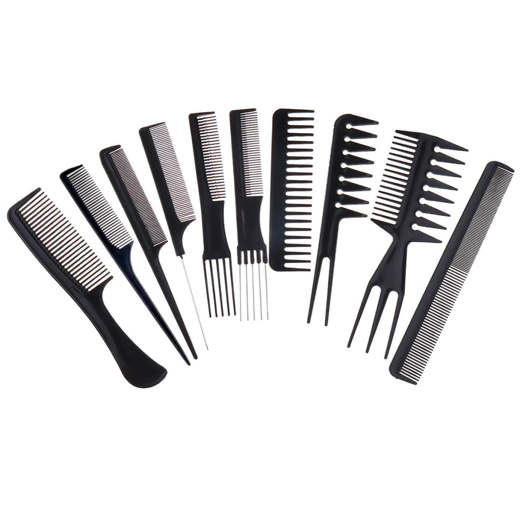 10 Pieces Professional Salon Stylist Hair Styling Comb Plastic Hairdressing Combs Set For All Hair Types