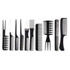 10 Pieces Professional Salon Stylist Hair Styling Comb Plastic Hairdressing Combs Set For All Hair Types