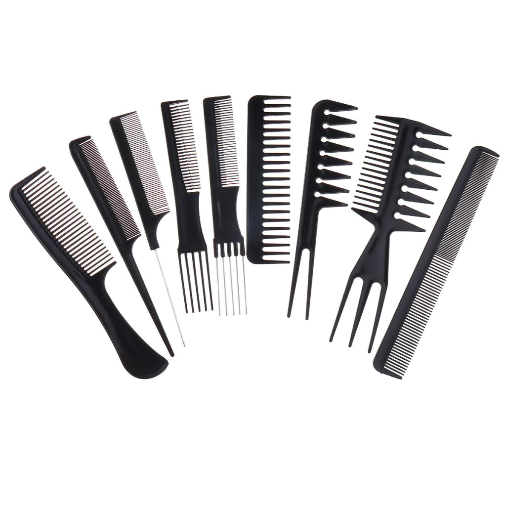 10 Pieces Professional Salon Stylist Hair Styling Comb Plastic Hairdressing Combs Set For All Hair Types