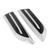 2 Pieces Car 7.5 inch Length Side Vent Air Flow Fender Sticker Silver Tone Black,19cm x 5cm