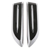 2 Pieces Car 7.5 inch Length Side Vent Air Flow Fender Sticker Silver Tone Black,19cm x 5cm