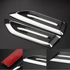 2 Pieces Car 7.5 inch Length Side Vent Air Flow Fender Sticker Silver Tone Black,19cm x 5cm