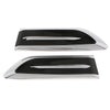 2 Pieces Car 7.5 inch Length Side Vent Air Flow Fender Sticker Silver Tone Black,19cm x 5cm