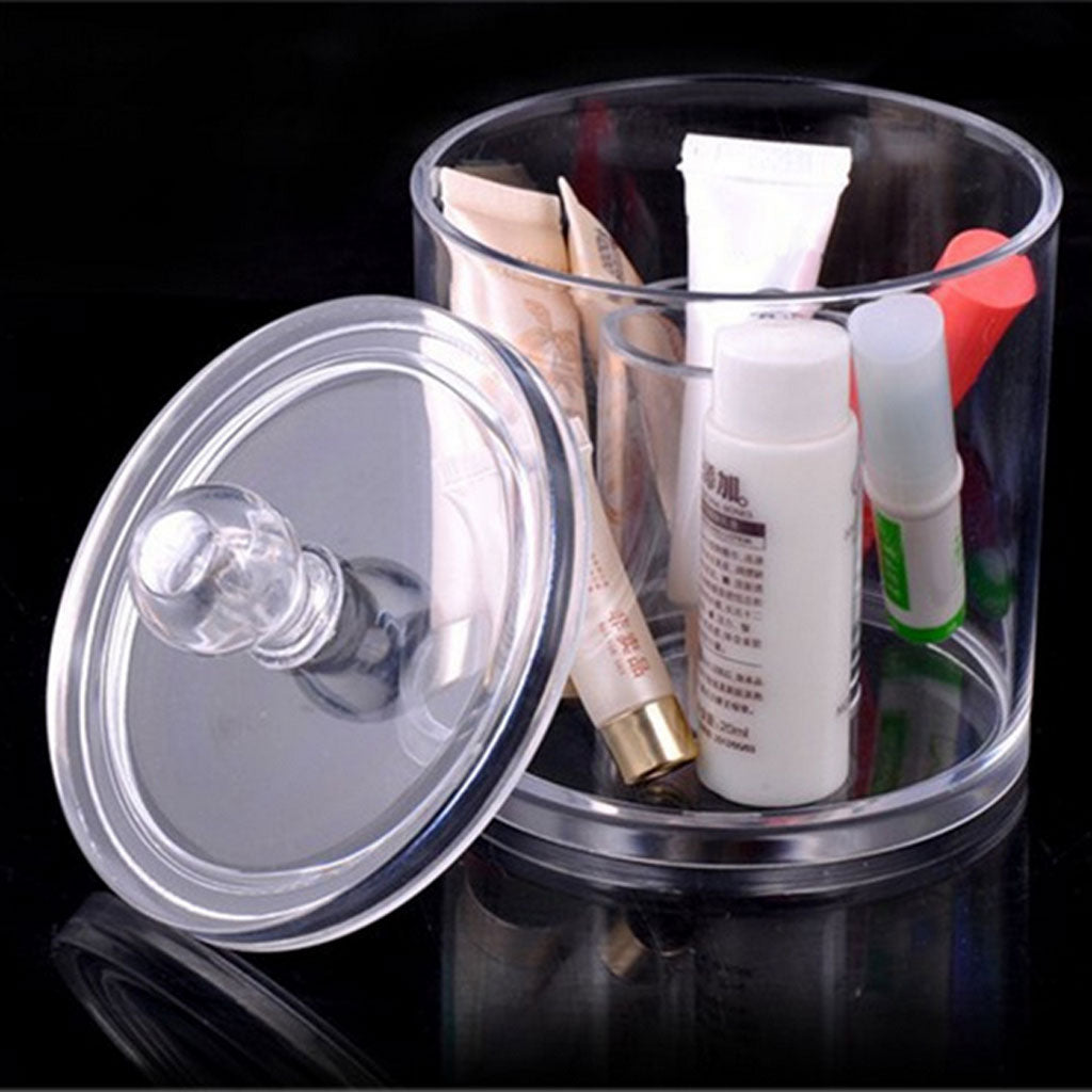 Premium Acrylic Cotton Swab Cosmetic Makeup Pads Case Storage Holder Box Organizer Container