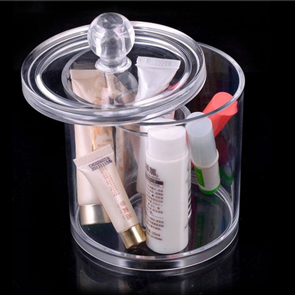 Premium Acrylic Cotton Swab Cosmetic Makeup Pads Case Storage Holder Box Organizer Container