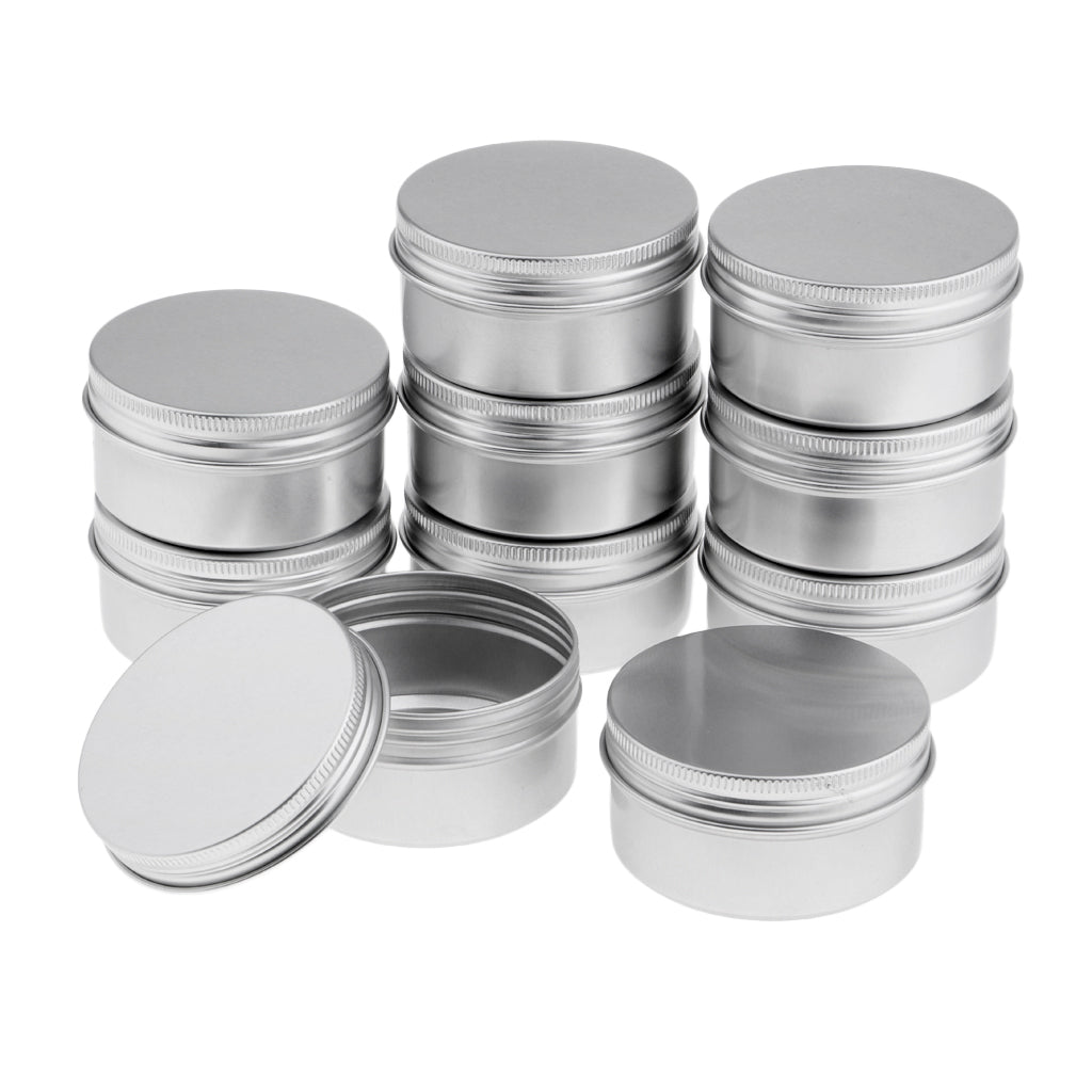 10x 80ml Round Aluminum Cosmetics Cream Empty Lip Balm Containers Jars Tin