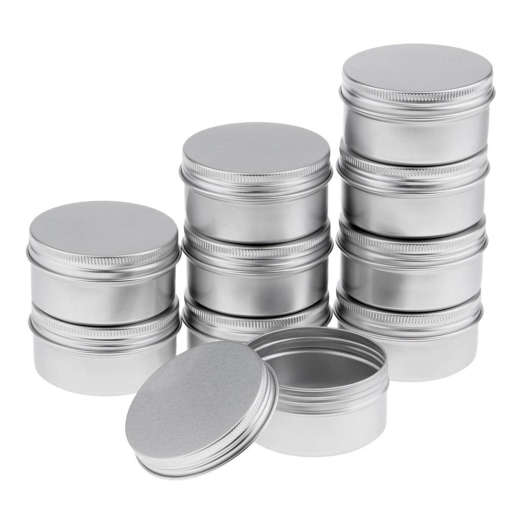 10x 80ml Round Aluminum Cosmetics Cream Empty Lip Balm Containers Jars Tin