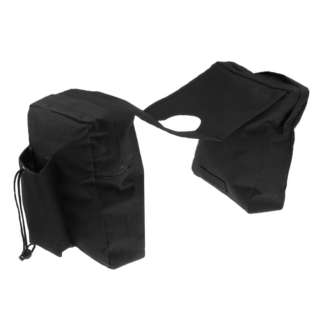 Pair Black Motorcycle ATV Saddle Bags Storage Waterproof