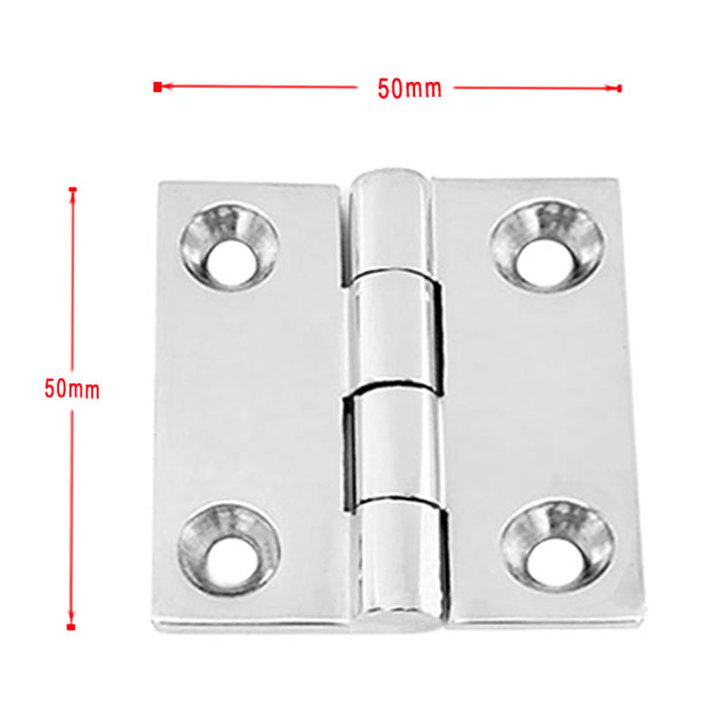 2 Pieces Stainless Steel 2" Door Butt Hinge with Mounting Screws Marine Cabinet Cupboard Boat/Yacht/Rib Hardware