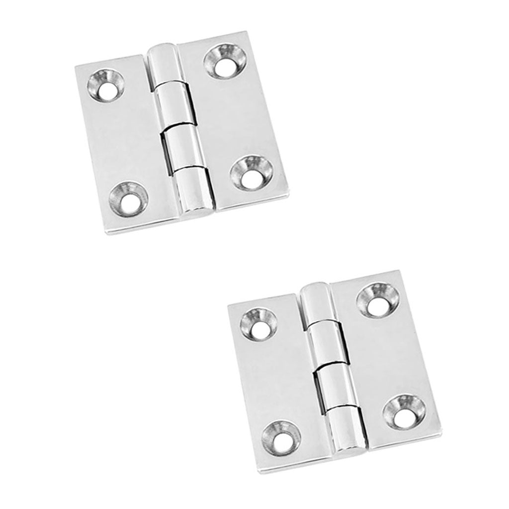 2 Pieces Stainless Steel 2" Door Butt Hinge with Mounting Screws Marine Cabinet Cupboard Boat/Yacht/Rib Hardware