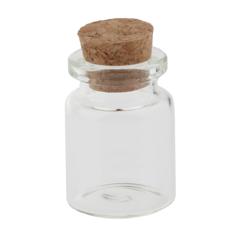 20 Pieces 5ML Cork Glass Jars Vials Drift Wishing Lucky Bottles - Wedding Party Decor - DIY Pendant - Also Fit for Storaging Essential Oil Perfume