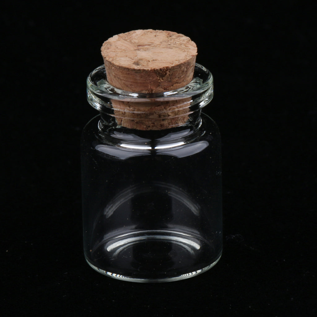 20 Pieces 5ML Cork Glass Jars Vials Drift Wishing Lucky Bottles - Wedding Party Decor - DIY Pendant - Also Fit for Storaging Essential Oil Perfume