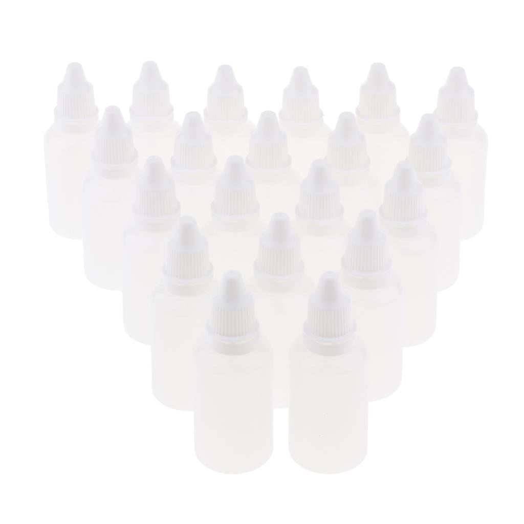 Pack of 20 30ml White Plastic Empty Squeezable Dropper Bottles Eye Liquid Dropper Vials with Caps Refillable