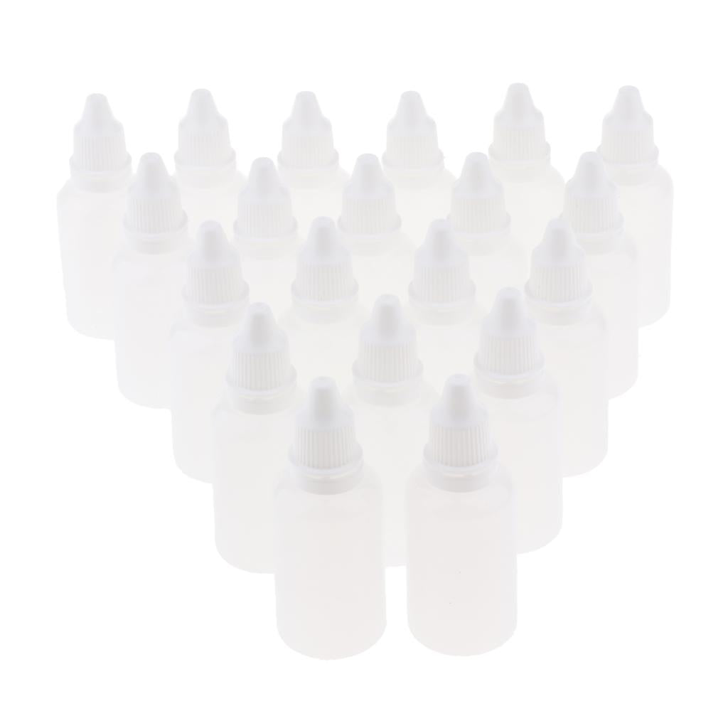 Pack of 20 30ml White Plastic Empty Squeezable Dropper Bottles Eye Liquid Dropper Vials with Caps Refillable