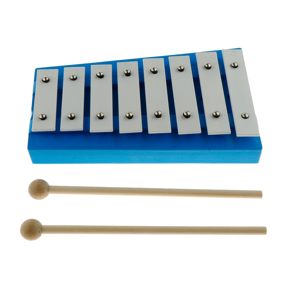 8 Note Glockenspiel Xylophone Toy with Two Mallets for Kids Children Toy