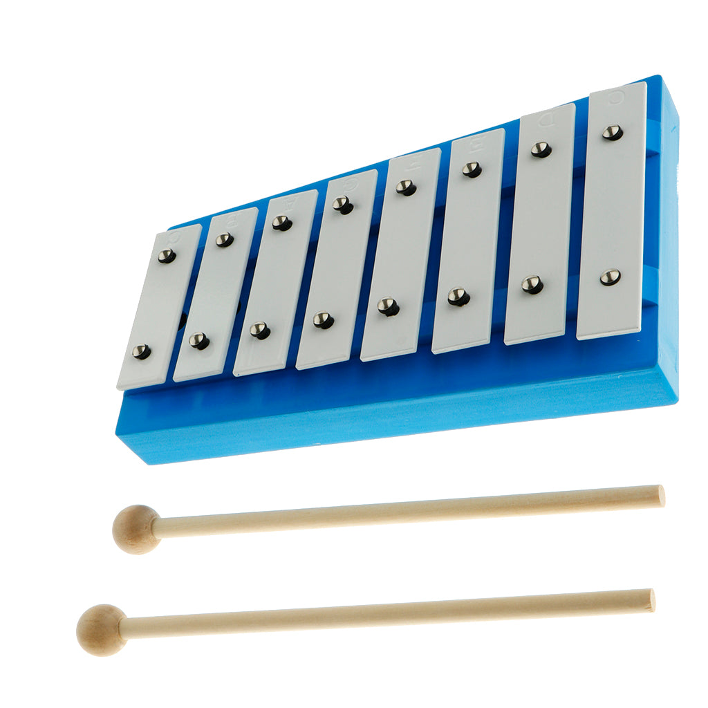 8 Note Glockenspiel Xylophone Toy with Two Mallets for Kids Children Toy