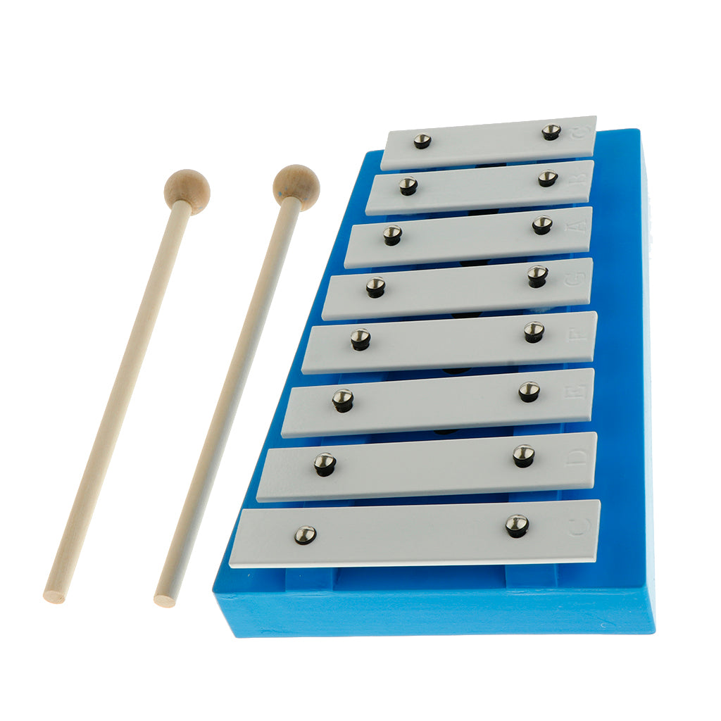 8 Note Glockenspiel Xylophone Toy with Two Mallets for Kids Children Toy