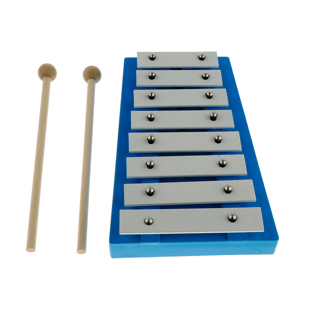 8 Note Glockenspiel Xylophone Toy with Two Mallets for Kids Children Toy